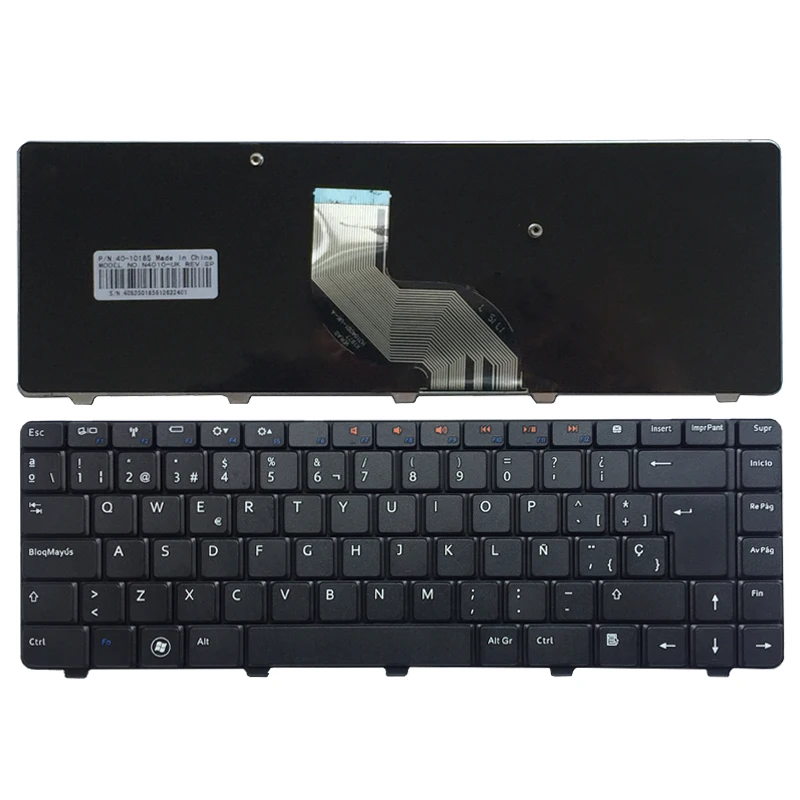 Клавиатура черная с испанской раскладкой для ноутбука Dell Inspiron N4010 14R N4020 N4030 N5030 M5030
