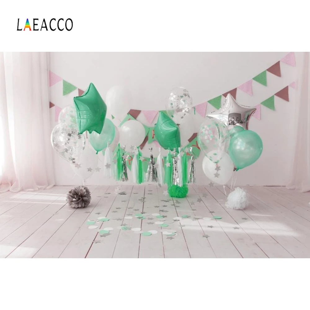 Laeacco воздушный шар перьевой занавес цветок День Рождения фотография фоны