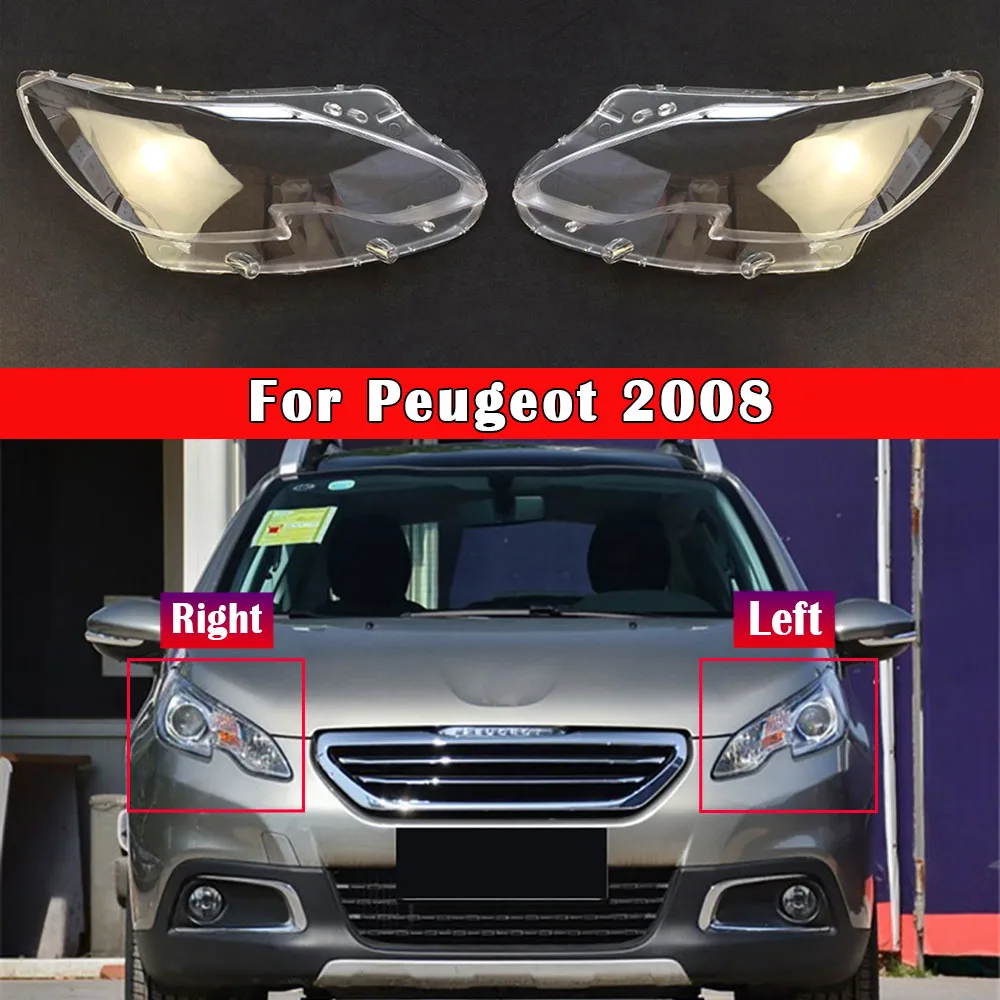 Car Front Headlamp Lampshade Lampcover Head Lamp Light Covers Glass Lens Shell Caps For Peugeot 2008