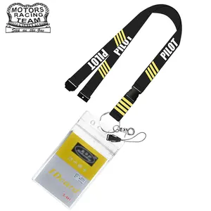 Бейдж для кредитной держатель для карт, держатель для удостоверения личности, пилот держатель для карт s, офисные принадлежности с шейным ремешком, снять шнурки перед полетом