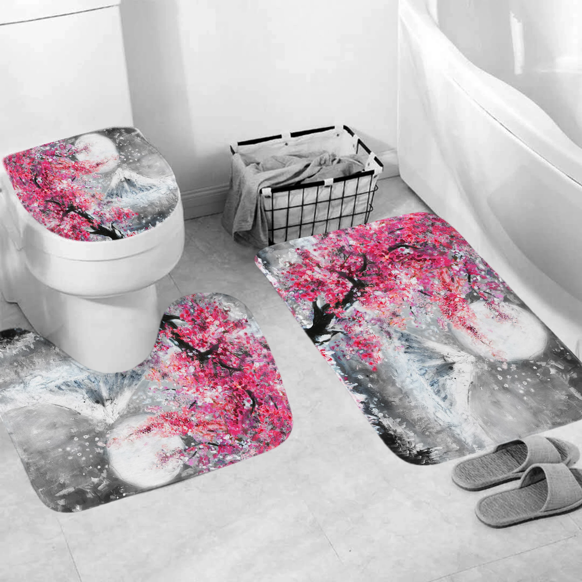 Вишневые деревья на креплении ткань с принтом Fuji занавеска для душа ванной