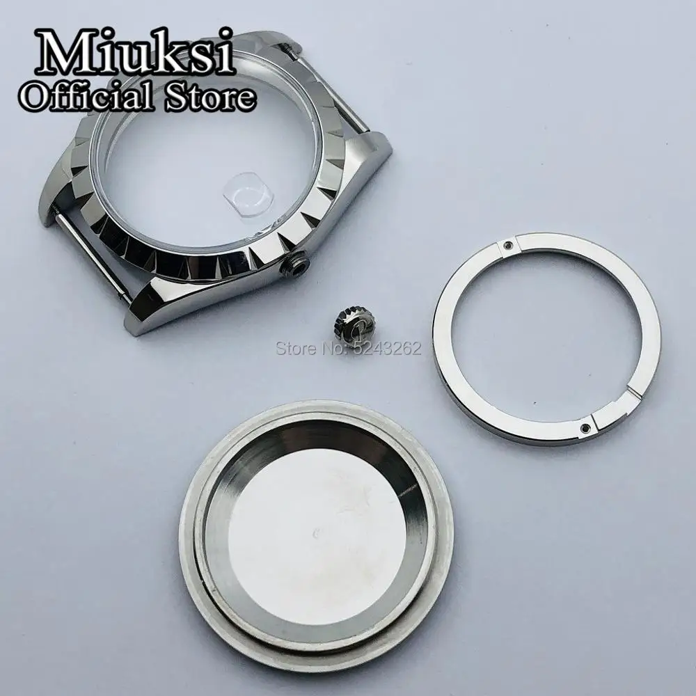 Miuksi 39mm watch case sapphire glass fit ETA 2836 Miyota 8205 8215 821A Mingzhu DG 2813 3804 Seagull ST1612 movement | Наручные часы