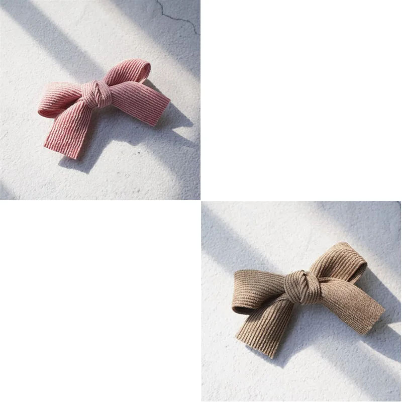 Pink - khaki 2-5 шт., новые бархатные заколки для волос с бантом, милые модные заколки для волос для девочек, женские корейские аксессуары для волос, заколки для волос, детская одежда для головы - Цвет: Pink - khaki