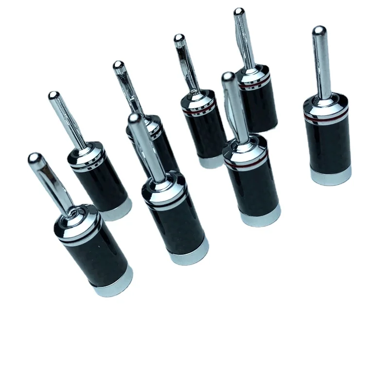 

8Pcs Speaker Cable Banana Plug Audiophile DIY Audio Adapter Connector Carbon Fiber Shell