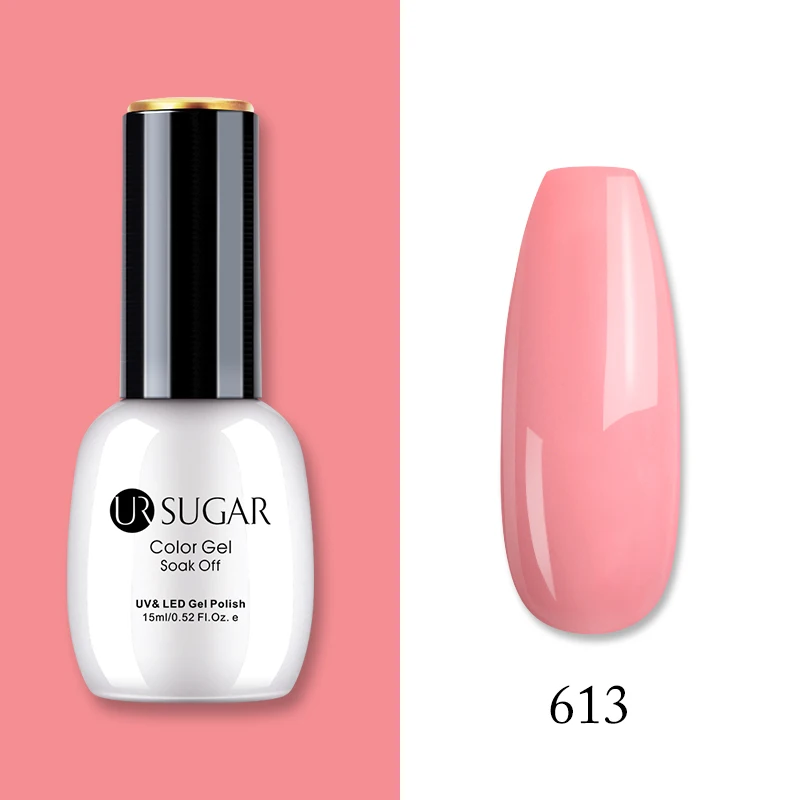 Ur Sugar, 15 мл, Цветной Гель-лак, гибридный лак для ногтей, для маникюра, УФ-светодиодный Полупостоянный гель для ногтей, впитывающий Гель-лак, базовое верхнее покрытие - Цвет: 613