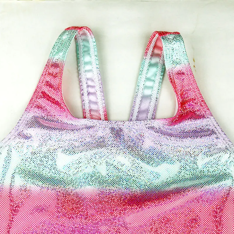 Лидер продаж детский слитный купальник для девочек серебристого цвета с