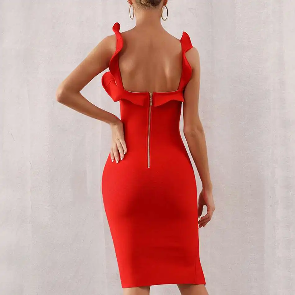 Женское облегающее платье Seamyla красные вечерние платья миди в стиле Звезд для