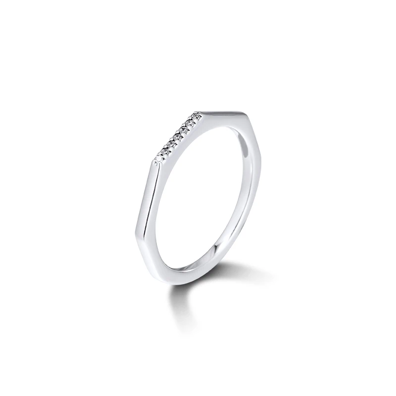 QANDOCCI многогранное женское кольцо из стерлингового серебра 925 пробы обручальные