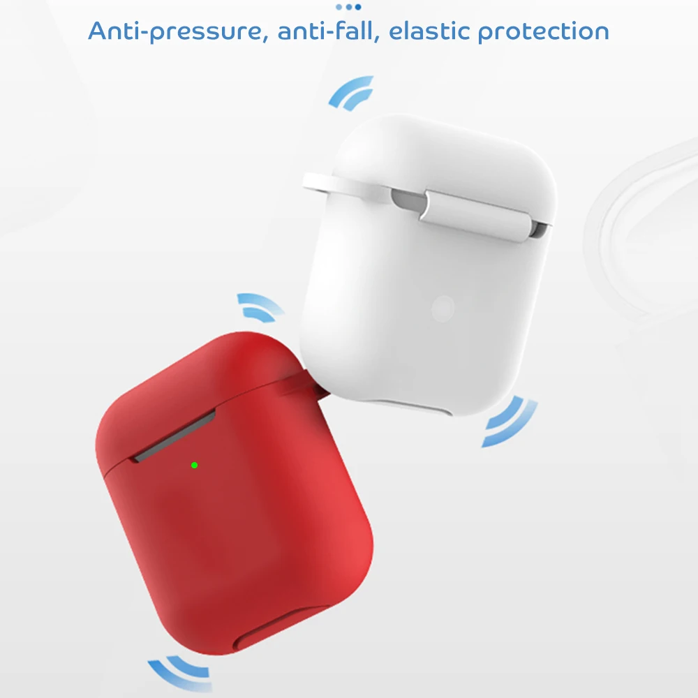 Силиконовые чехлы для беспроводных наушников мягкие Airpods 2 цветной защитный