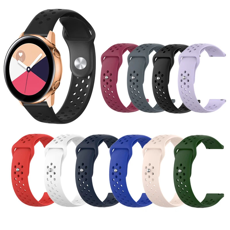 20 мм силиконовый ремешок для Samsung Galaxy Watch Active 42 Gear S2 спортивный сменный Браслет