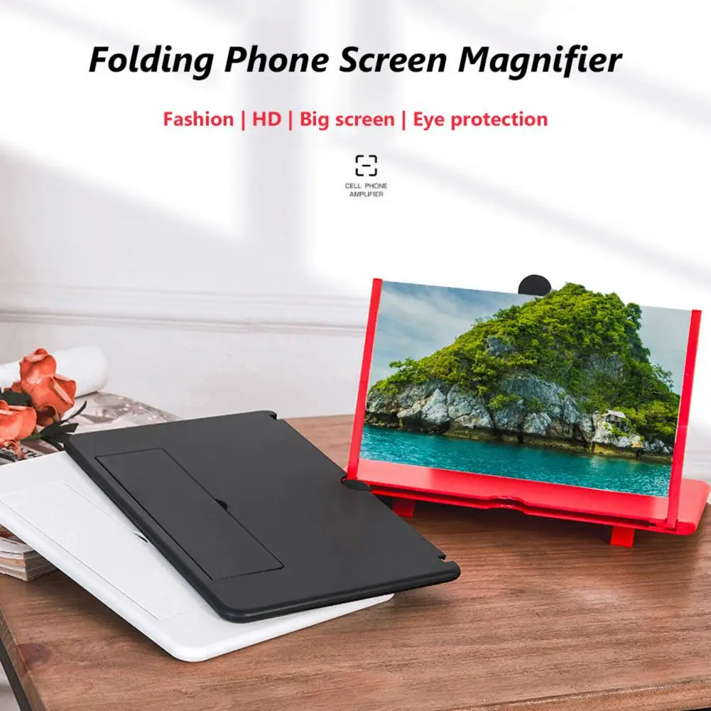 

Tablet Stands 10/12inch HD 3D Screen Magnifier Amplifier Folding Mobile Phone Holder Stand Tablet Accessories 2021