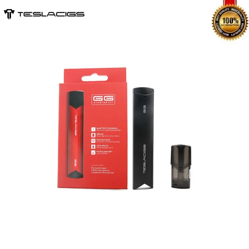 Оригинальный TESLACIGS Tesla GG Pod Комплект 380 мАч батарея с 2 мл Bluetooth управление