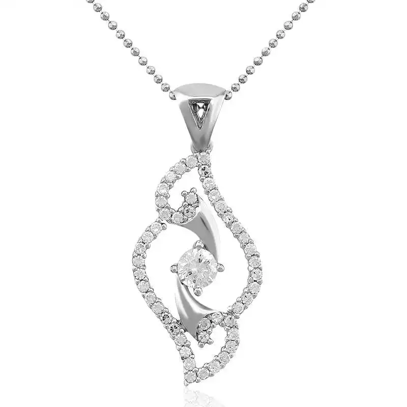 

Real Silver 925 Jewelry Silver White Cubic Zirconia Women Necklace