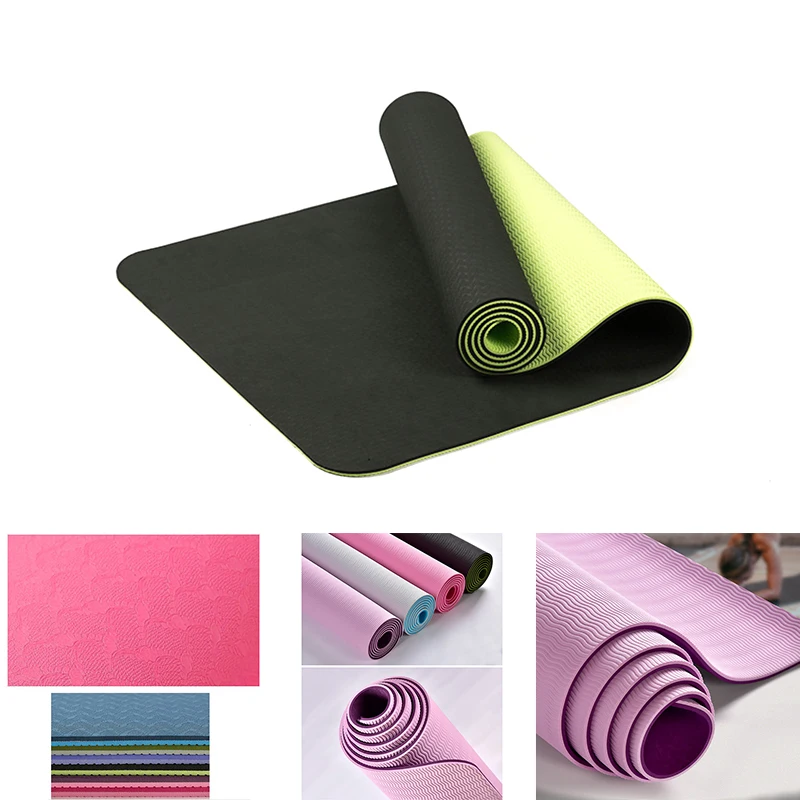 Non Slip Yoga Mat Made with Natural Rubber Fitness Exercise Mat Strap-Workout Mat for Yoga Pilates Floor Exercises