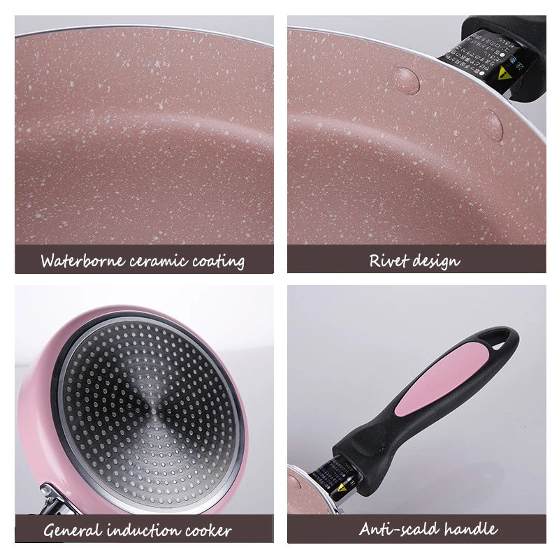 18 20 см розовая сковорода для омлета яиц ветчина Блинная креативная антипригарная