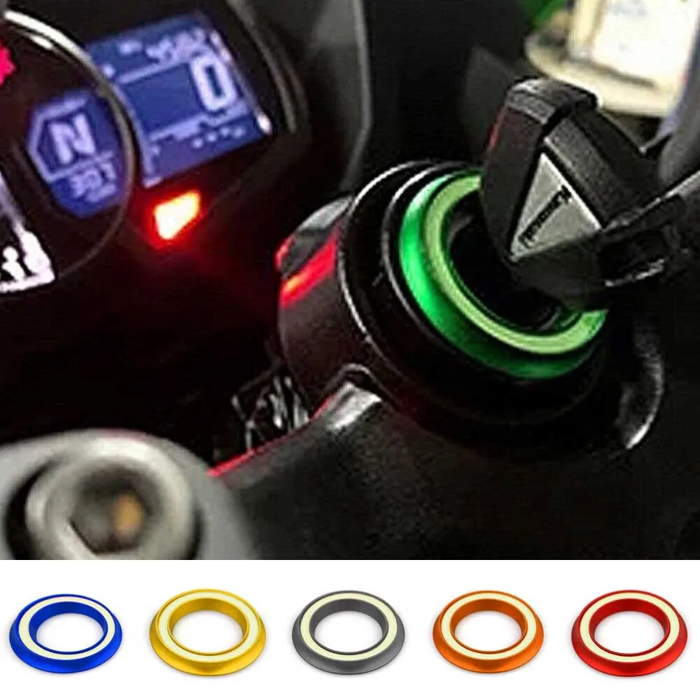 

Motorcycle Ignition Cover Key Switch Ring CNC Aluminum Accessories For Ninja 250 300 Ignition Key Cover Decoration Ring Sticker