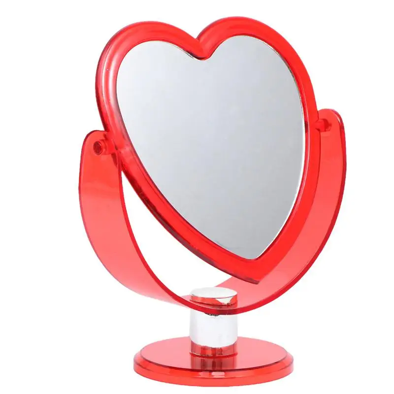 Double-Sided Makeup Mirror Loving Heart Acrylic Desktop Cosmetic For Home Bedroom Make Up | Красота и здоровье