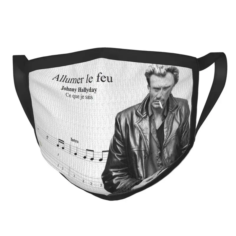

Johnny Hallyday Mask Breathable Unisex Adult French Singer Mouth Face Mask Anti Dust Haze Protection Respirator Mouth-Muffle