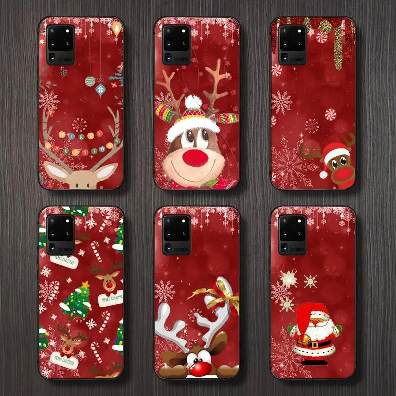 

Christmas deer happy new year Phone Case For Samsung galaxy A S note 10 7 8 9 20 30 31 40 50 51 70 71 21 s ultra plus
