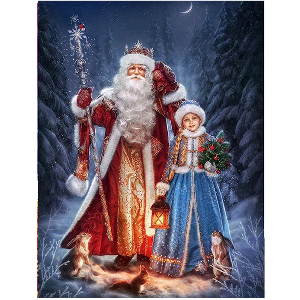 

5D Diamond Painting Cross Stitch Santa Claus Pictures Of Rhinestones Diamond Embroidery Christmas Decorations For Home