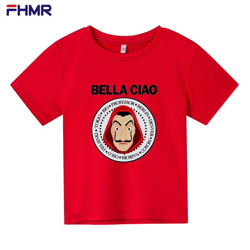 

La Casa 0-neck Summer Kids T-shirt T-shirt Top Cute Clothing Printed Short-sleeved House Paper De Papel New for Boys and Girls