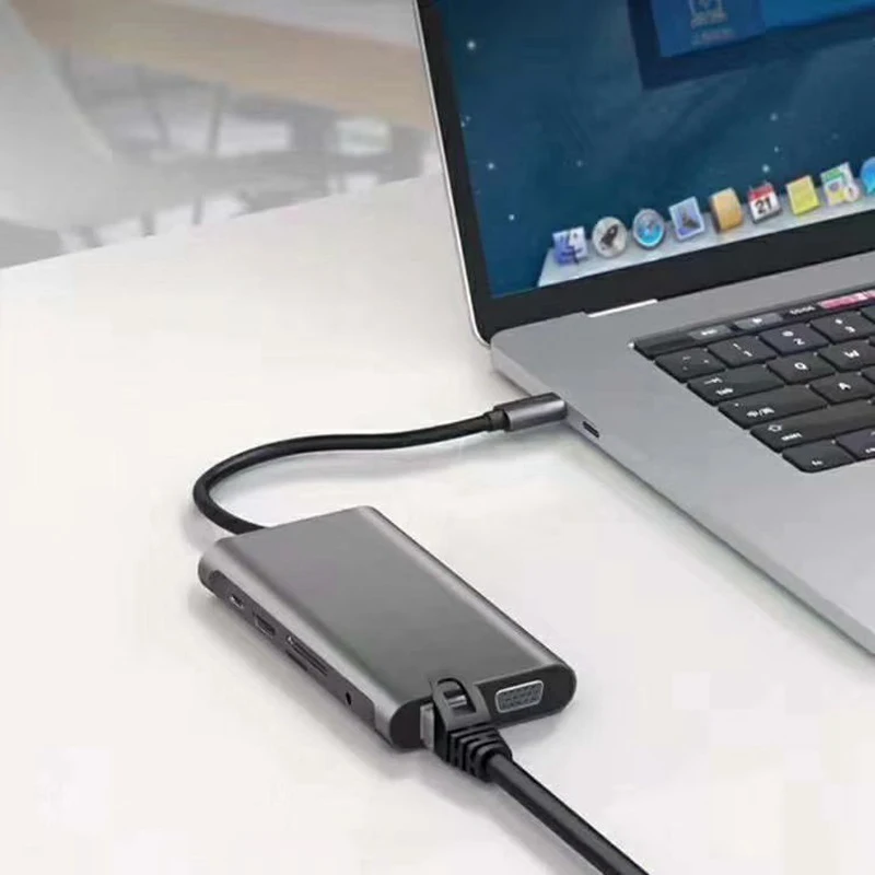 10в1 Тип C концентратор к 3 0 USB HDMI VGA usb-хаб для Pro Аксессуары сплиттер Мульти 10 портов