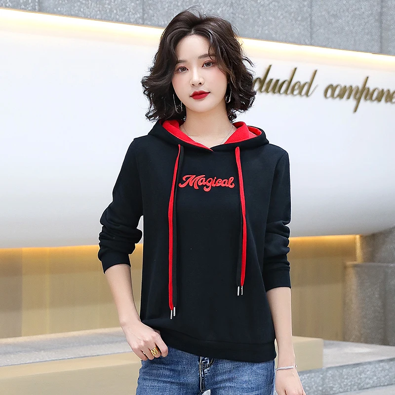 

Korean Version Of Young Fashion Women'S Hooded Autumn And Winter 2021 New Loose And Versatile Foreign Style Coat Lady