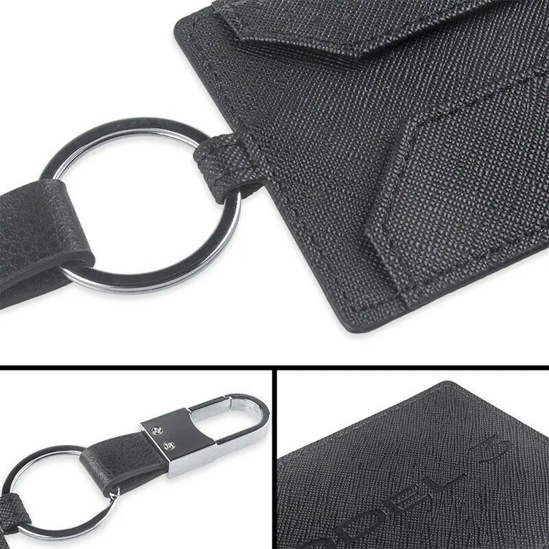 

Car Key Holder Card Case Leather Compatible for Tesla Model 3 - Black