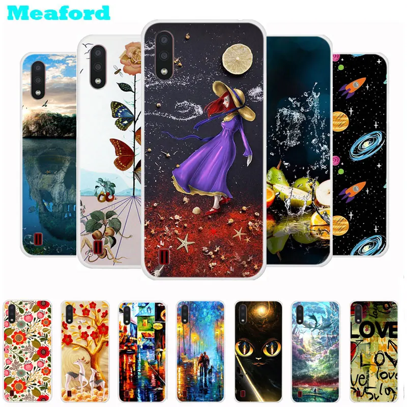 Силиконовый чехол для Samsung M01 5 7 дюйма милый Модный мягкий из ТПУ телефона Galaxy M015F M