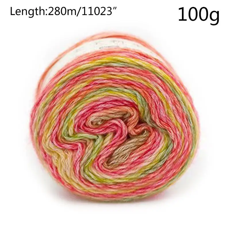 100 г Радужная шерстяная пряжа сделай сам ручное плетение для торта головной убор