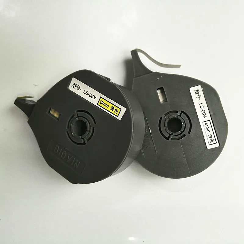 6 9 12 мм кассеты для этикеток белые серебристые желтые наклейки BIOVIN Cable ID Printer
