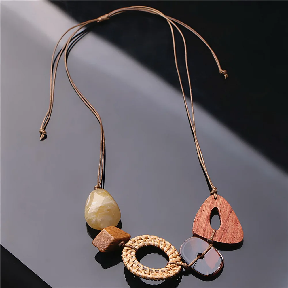 Акция Винтажное колье из искусственной смолы длинное веревочное ожерелье