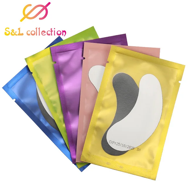 50 пар черной Пленкой Глаза гелевые подушечки для клей наращивания ресниц