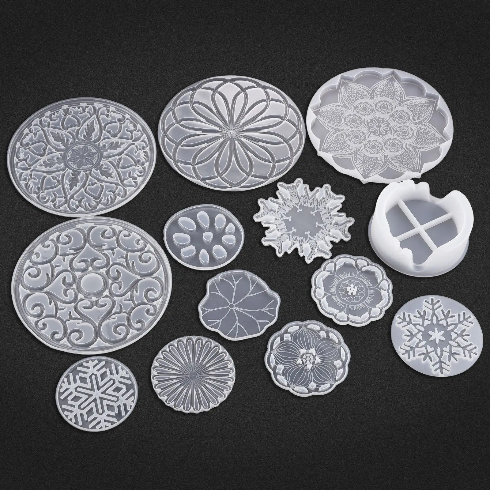 5 Styles Personality Coaster Epoxy Resin Mold Cup Mat Mug Silicone Mould DIY Crafts Ornaments For Home Decorations Casting Tools |