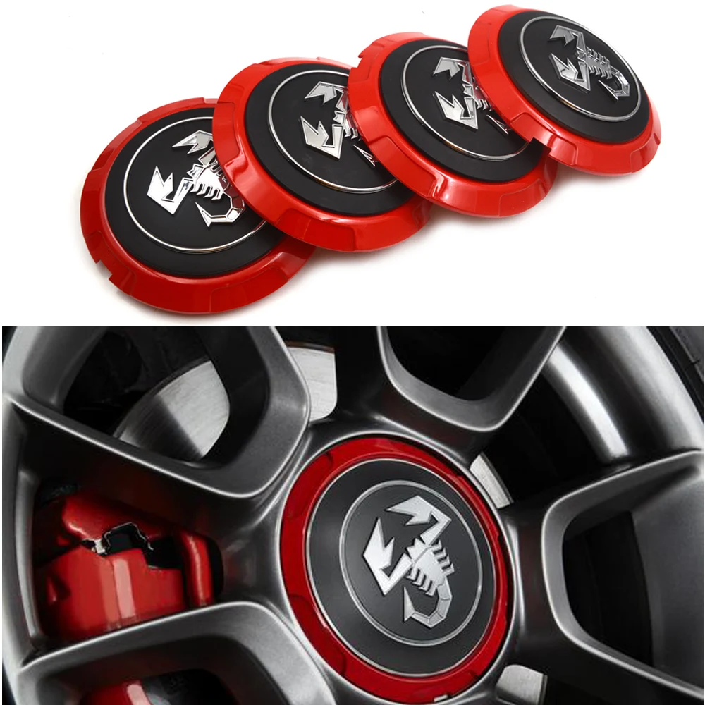 

Колпачок ступицы колеса Gzhengtong 133 мм 4 шт./компл. для Fiat 500 Abarth 04726184AA 53106013 86919, черный, красный