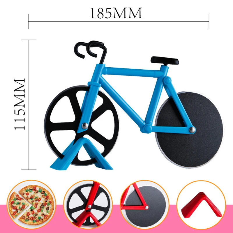 

Stainless Steel Bicycle Pizza Grater Cutting Pizza Cutter Wheel with Holder Professional Kitchen Aid 889