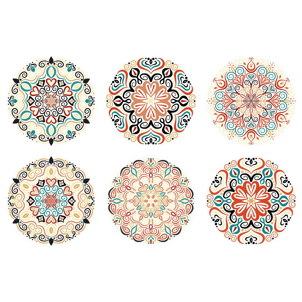 

Набор из 6 круглых деталей, узоры Мандала акриловые подставки под напитки, дизайнерские коврики для стаканов с защитой настольного компьюте...