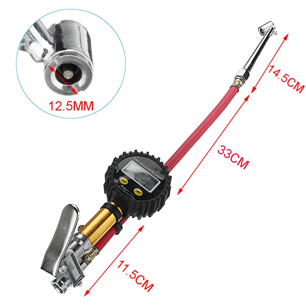 Автомобильный воздушный шиномонтажный насос ЖК-дисплей манометр для шин