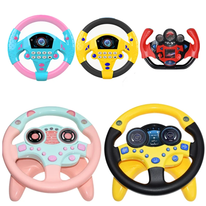 

Eletric Steering Wheel Toy With Light Sound Baby Kids Musical Educational Copilot Stroller Steering Wheel Toys