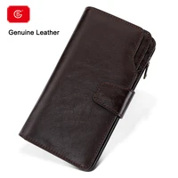 men wallets long style high quality card holder male purse zipper large capacity brand genuine leather wallet new for men wallet