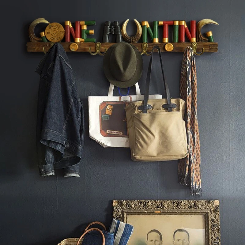 

Сельская декоративная настенная вешалка в американском стиле, крючок для одежды, вешалка, креативный магазин одежды, входная дверь для дома...