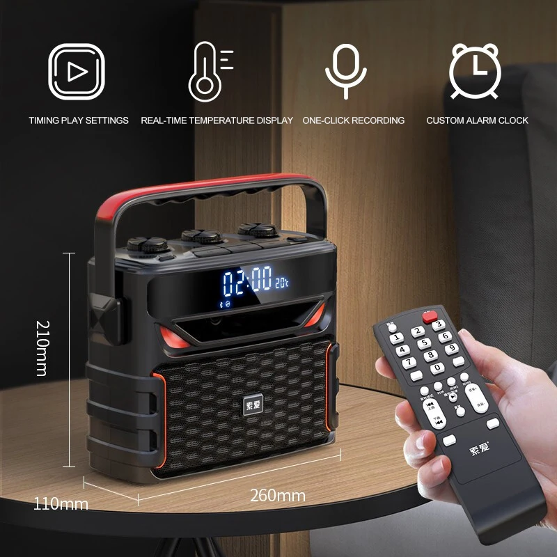 SOAIY Q23 FM динамик 13 дюймов Bluetooth пульт дистанционного управления беспроводной