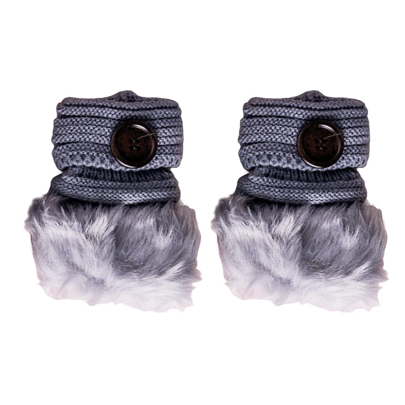 

Women Knitted Fingerless Warm Gloves Winter Warmers Crochet Button Mitten