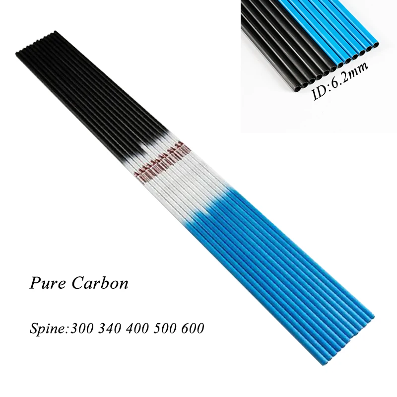Linkboy стрельба из лука чистый углерод стрелка вал Spine300 600 ID6.2mm блочного охота