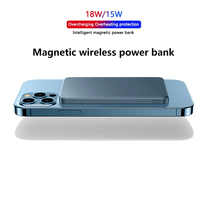 

2021 New 10000mAh Magnetic Wireless Power Bank 15W Mobile Phone Fast Charger For iPhone 12 13 Pro Max External auxiliary battery