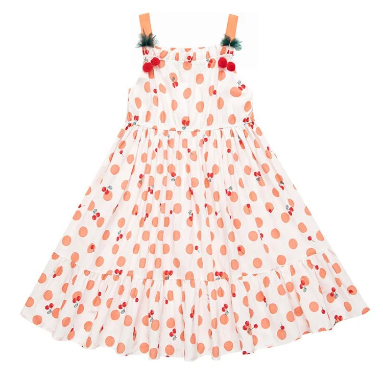 

Girls Overknee Dress 2021 Summer New off-the-Shoulder Strap Children's Dress Beach Dress Daily Outdoor