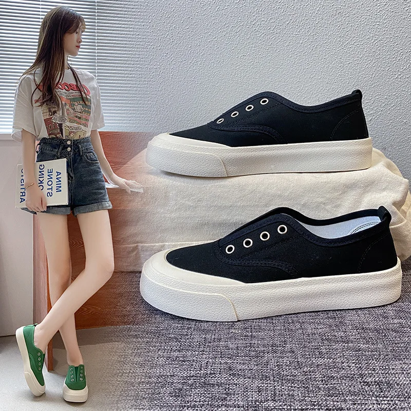 

In the summer of 2021 the new canvas shoes female leisure low help tide chic port flavour restoring ancient ways flat bottom