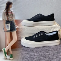 in the summer of 2021 the new canvas shoes female leisure low help tide chic port flavour restoring ancient ways flat bottom