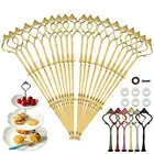 3-уровневая витрина для торта, Металлическая корона, поднос для вечерние, поднос для торта, еды, десерта, держатель для торта для кухни, дома, без тарелки