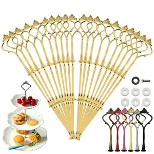 3-уровневая витрина для торта, Металлическая корона, поднос для вечерние, поднос для торта, еды, десерта, держатель для торта для кухни, дома, без тарелки